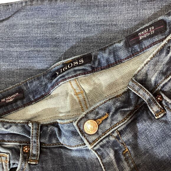 Vigoss The Thompson Tomboy Medium Wash Distressed Ripped Blue Jeans Women’s Size - Picture 8 of 10